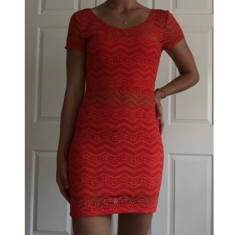 Orange Lace Free People Dress